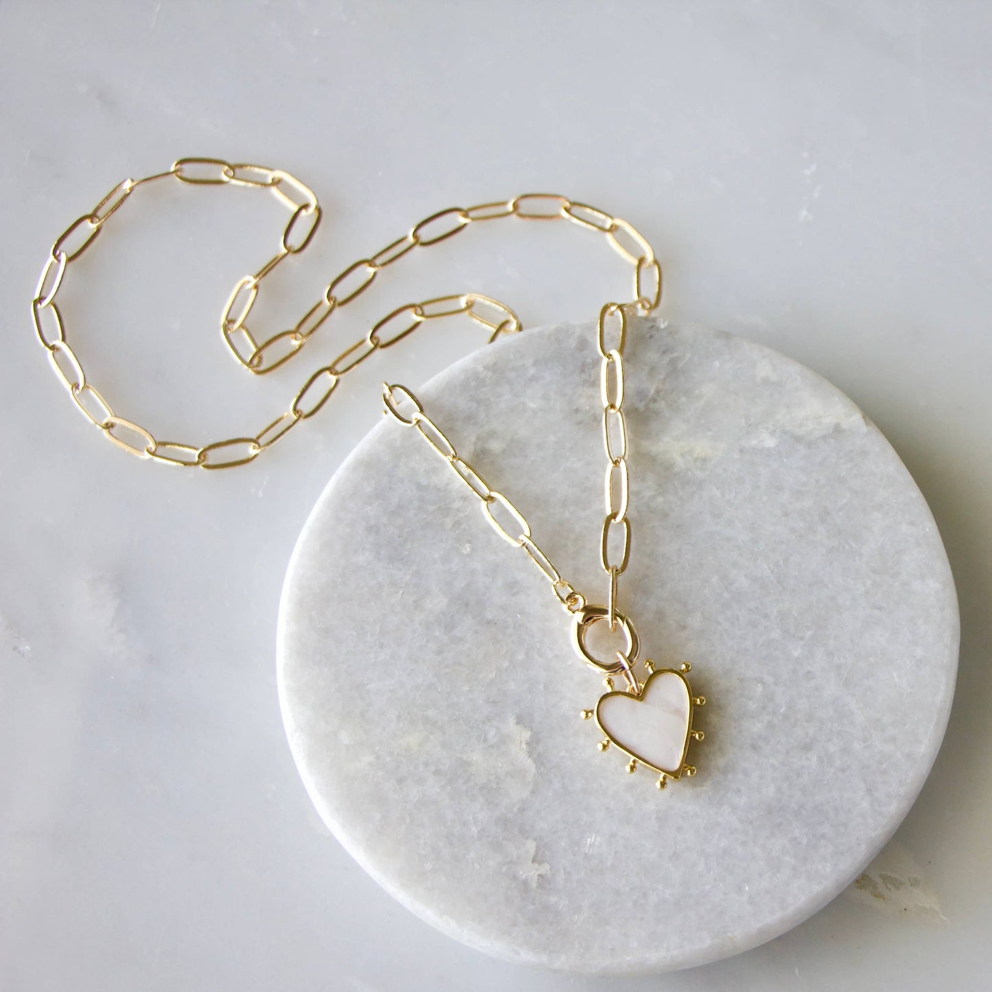 Enamel Heart Charm Necklace